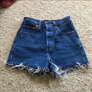 Levi high waisted jean shorts.